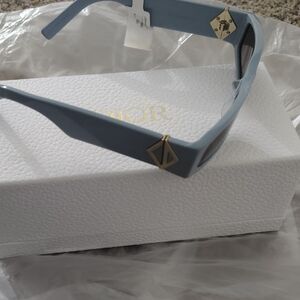 Christian Dior Blue Sunglasses w Gold Accents All Inclusive NIB CD Diamond S1I